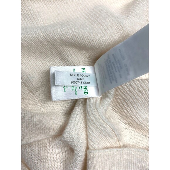 J Crew Sweater Ribbed Featherweight Cashmere Womens XL Ivory Short Sleeve NWT - Picture 9 of 9